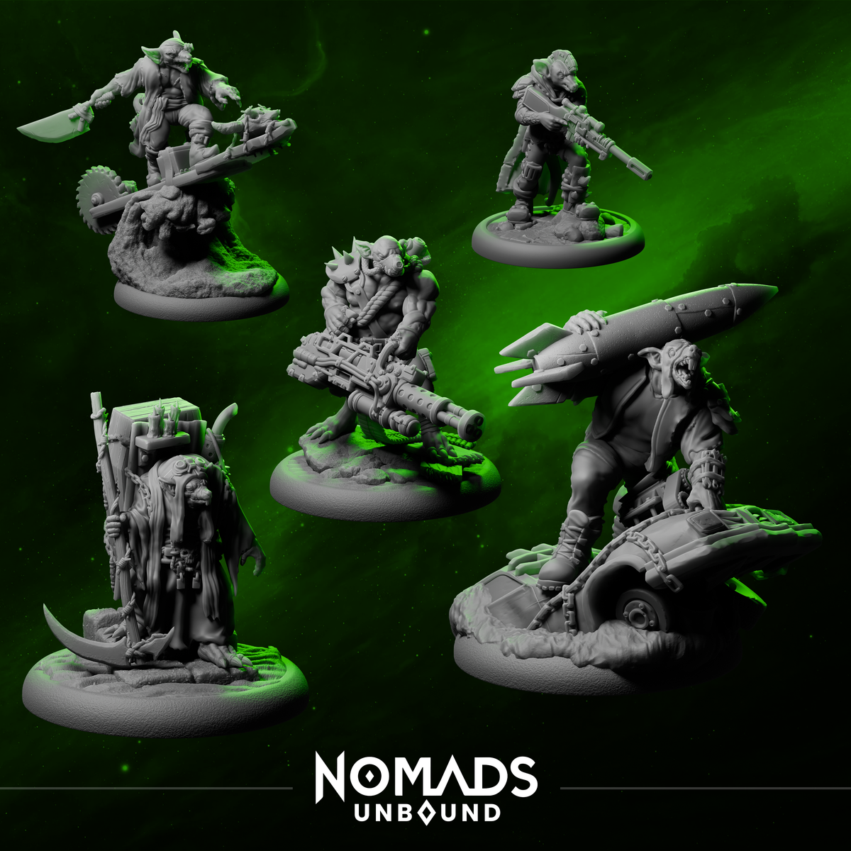 Desert Rats Collection – 5 Nomads Unbound STL Miniatures
