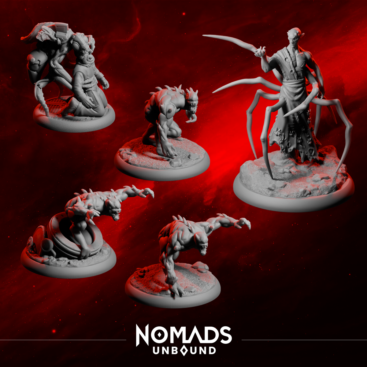 The Hollow Collection – 5 Nomads Unbound STL Miniatures