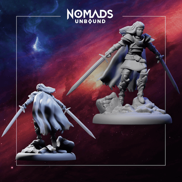 Liz the Warrior – Nomads Unbound STL Miniature - Mind's Vision